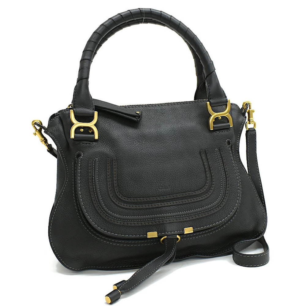 Chloe Marcie 2way Shoulder Bag Leather Black
